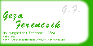 geza ferencsik business card