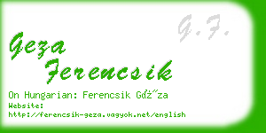 geza ferencsik business card